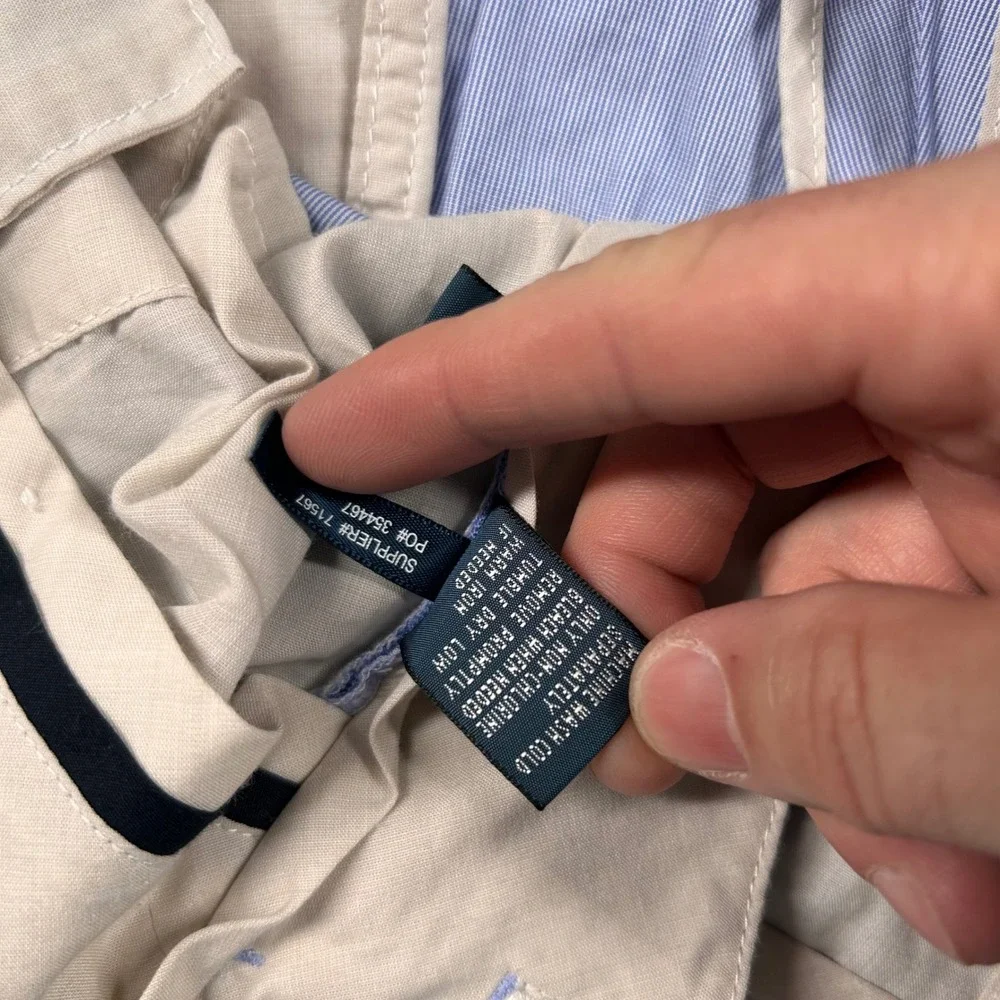 Polo Ralph Lauren Shorts Mens 35 Blue Slim GI Fit Cotton Lightweight Pinstripe